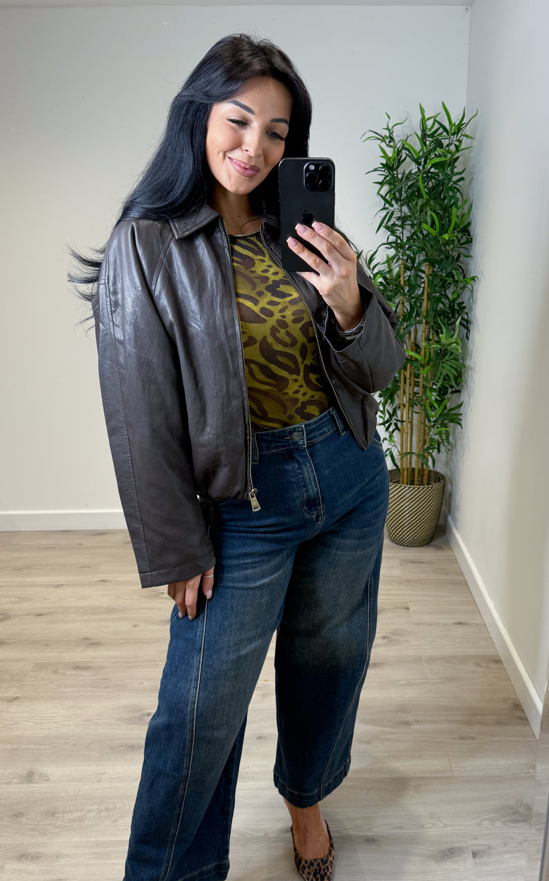 Harriet PU Jacket - Chocolate