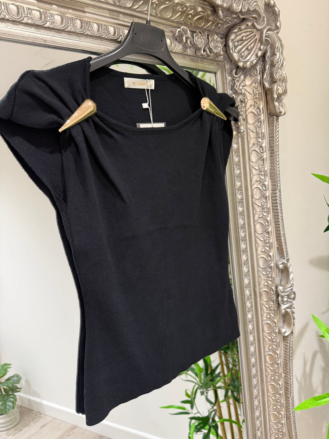 Black Gold Detail Top