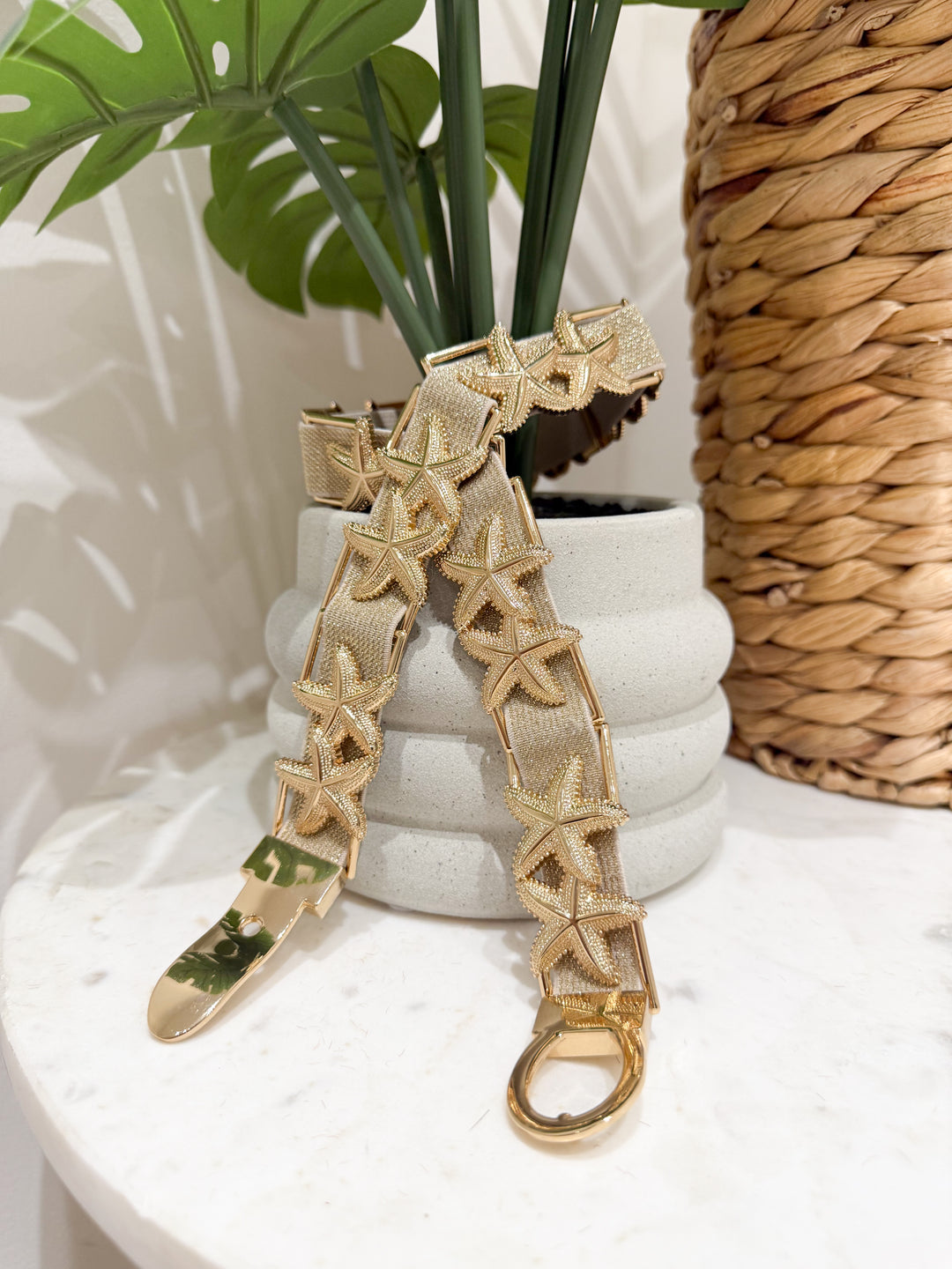 Elasticated Starfish Belt - Gold