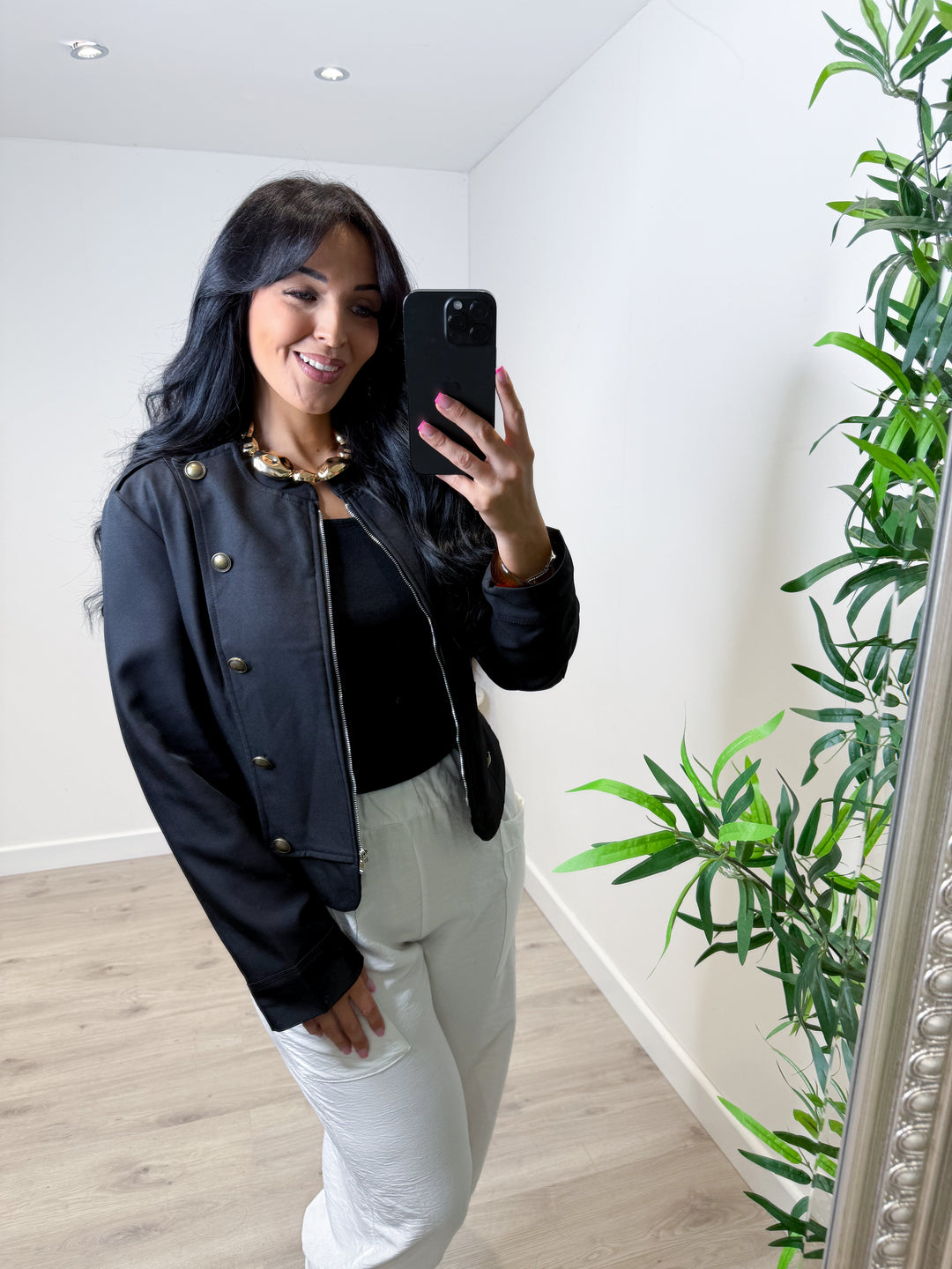 Zoey Military Jacket - Black