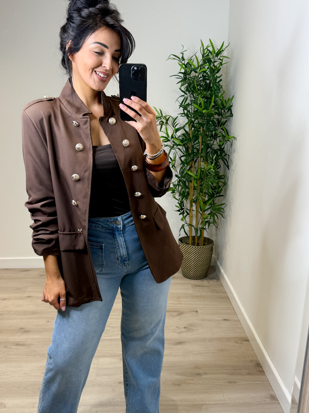 Military Blazer - Chocolate