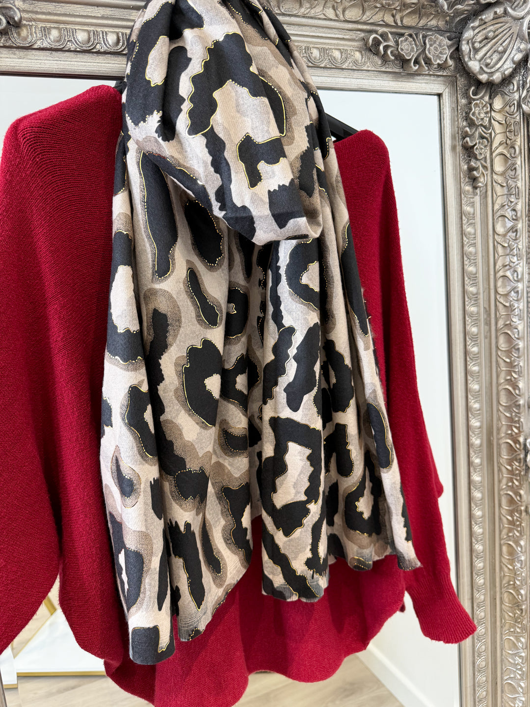 Large Leopard Print Scarf