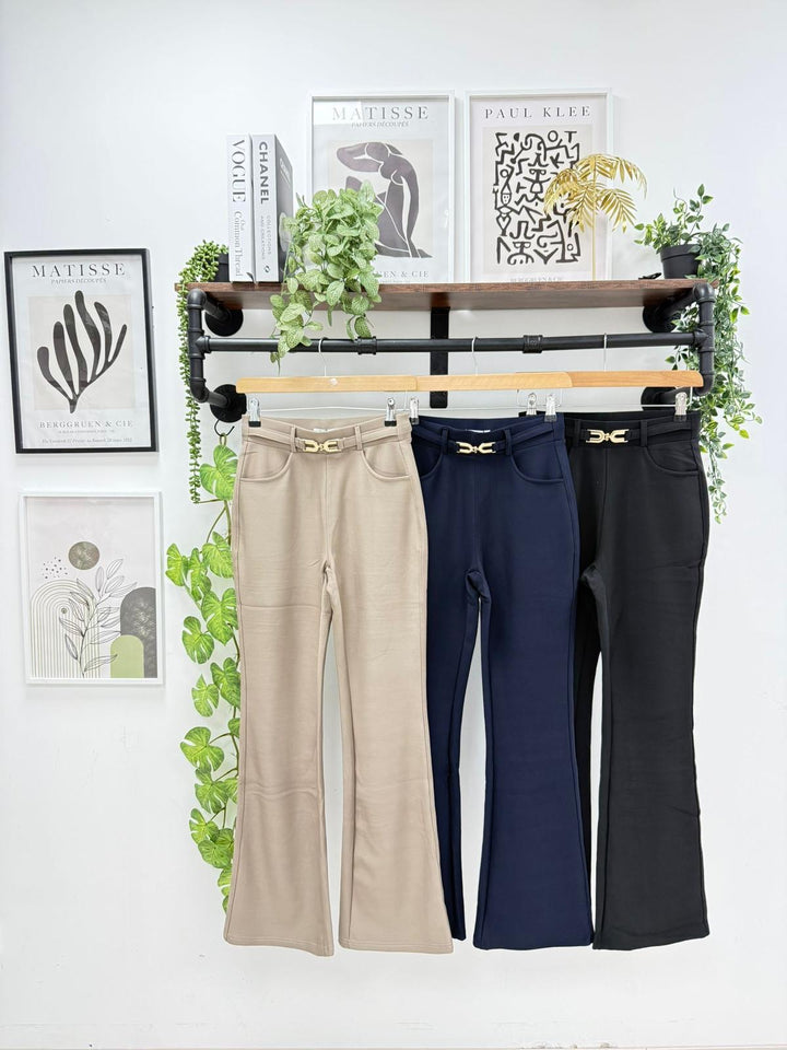 Flare Scuba Leggings - Black