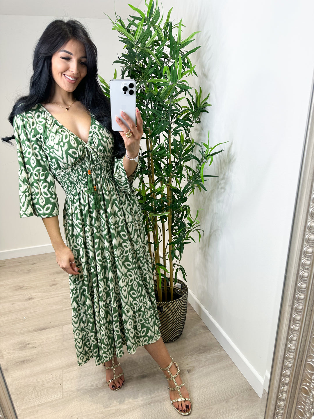 Bella Dress - Khaki Green