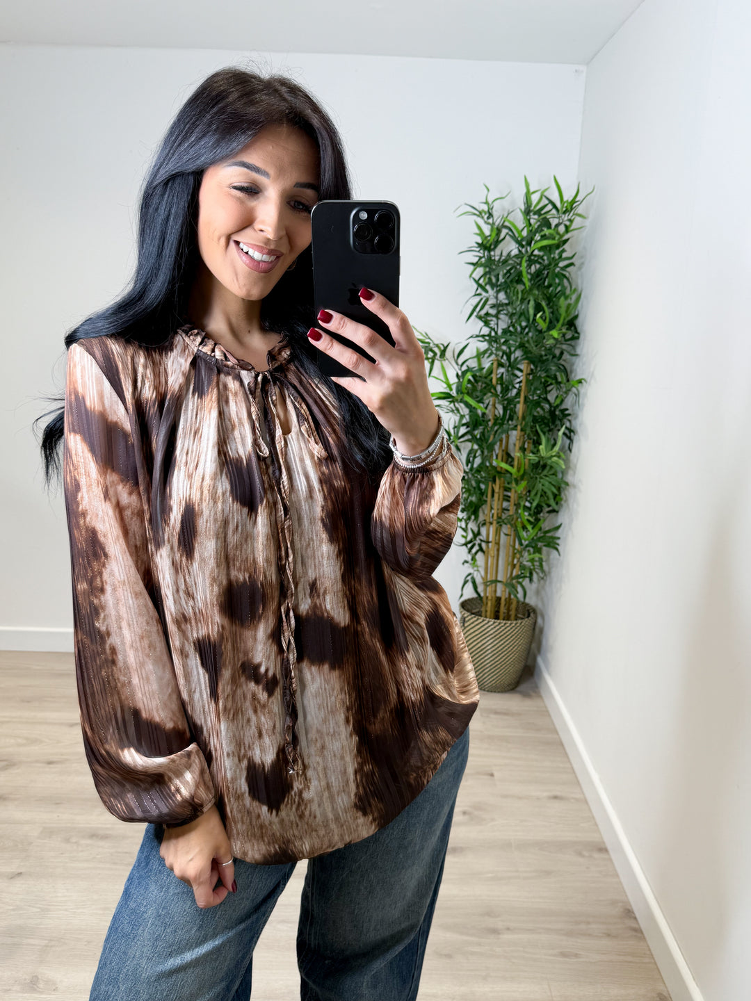 Bronwyn Top - Chocolate/Beige