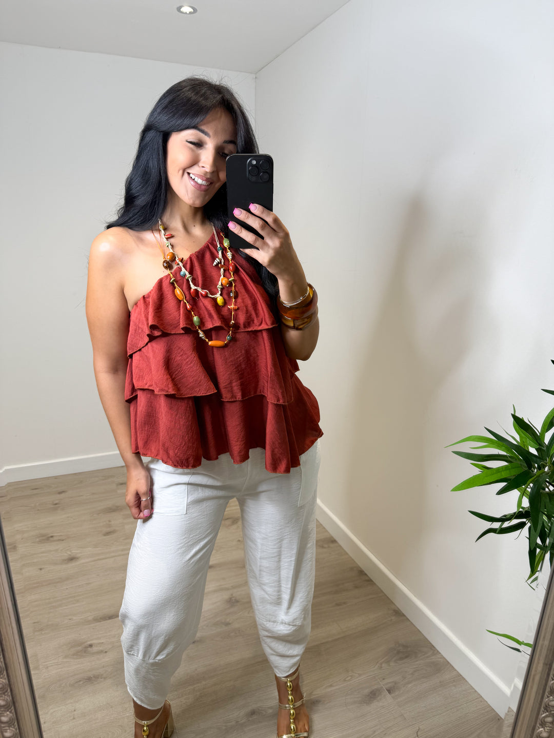 Ruffle Top - Rust