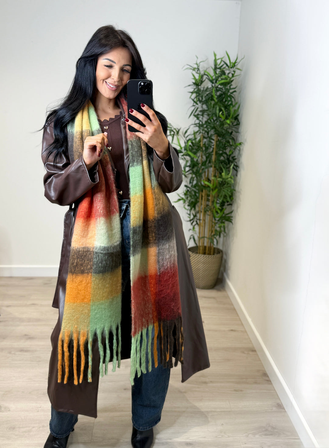 Hazel Checked Wool Scarf