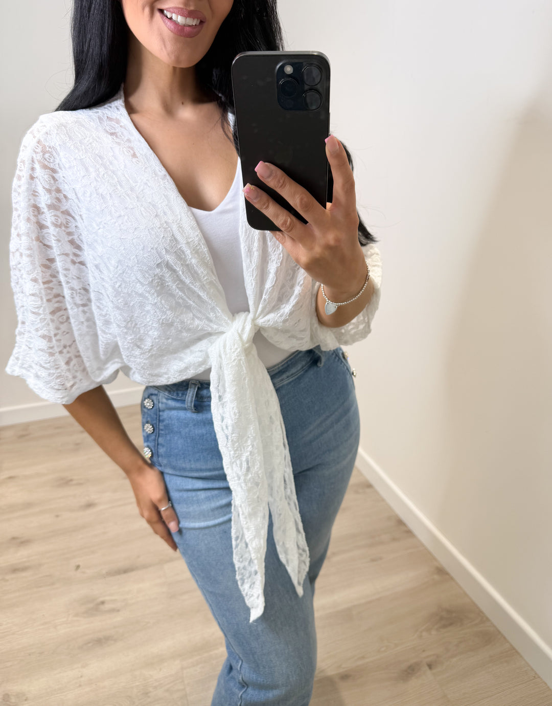 Lace Shrug - White