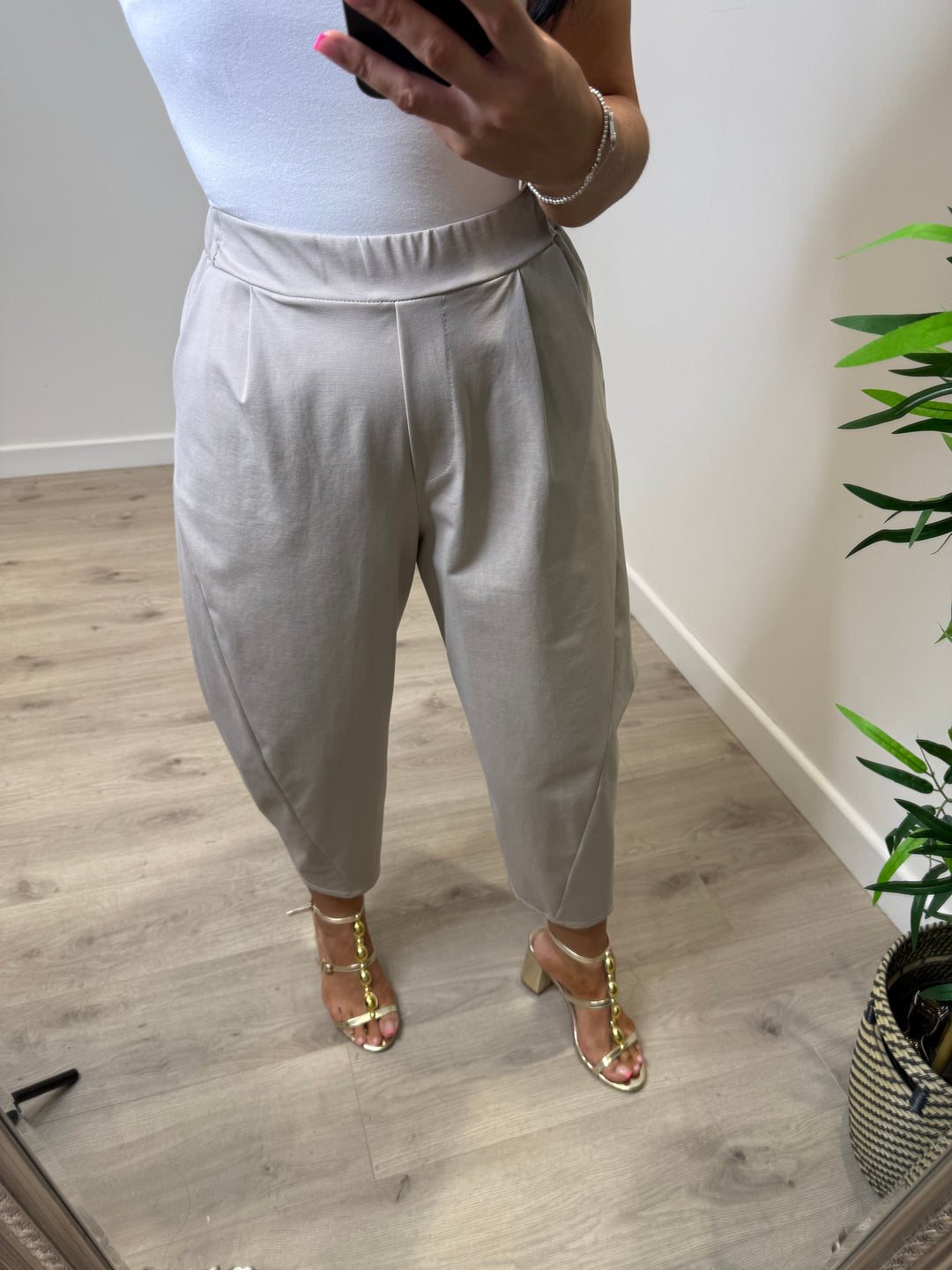 Francis Barrel Trousers - Stone