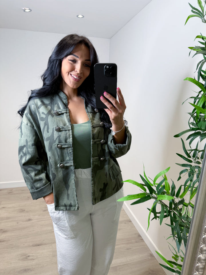 Military Camouflage Jacket - Khaki Green