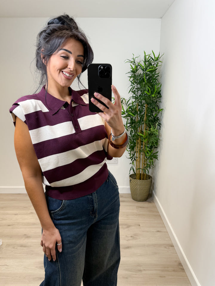 Stripe Soft Knit - Wine