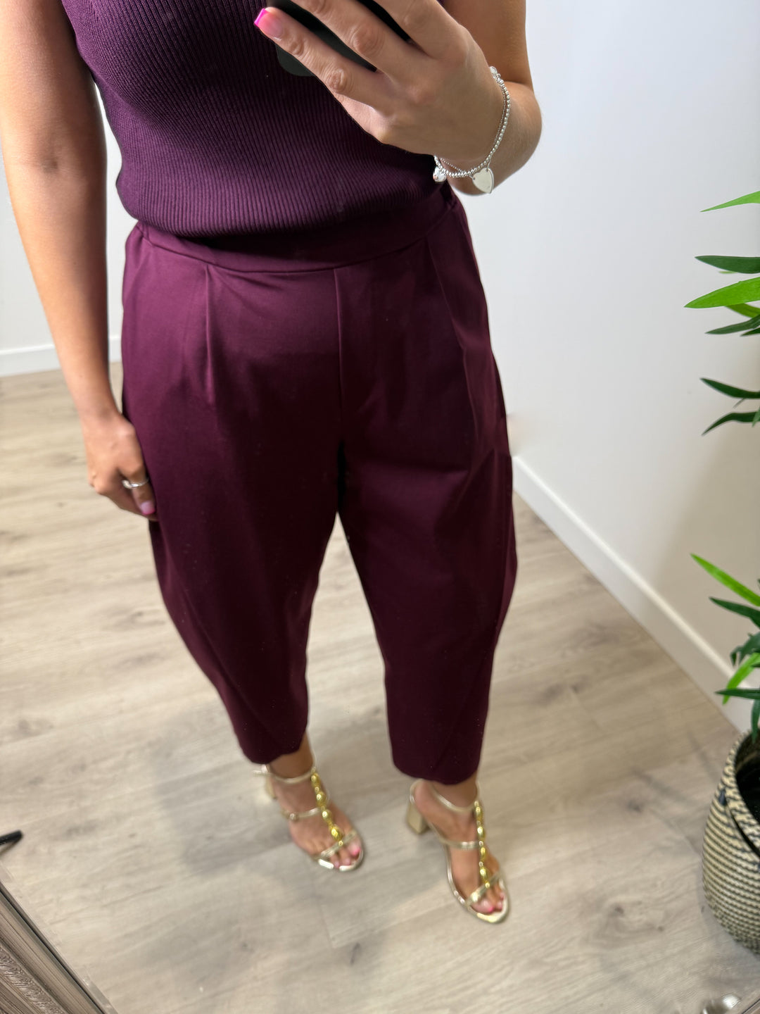 Francis Barrel Trousers - Wine