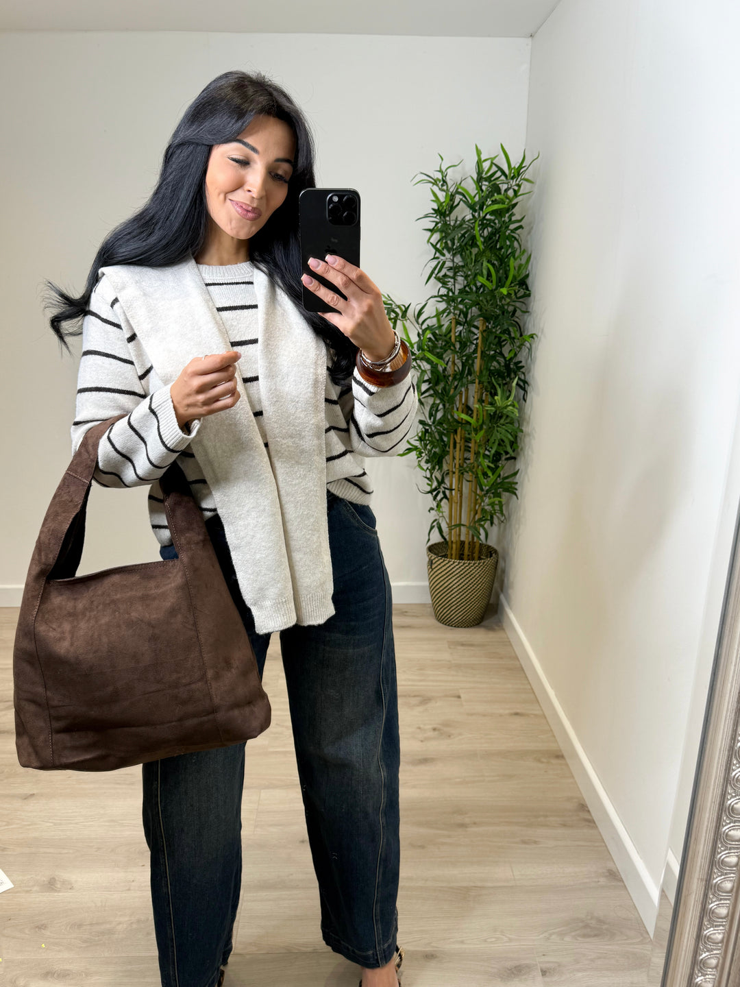 Sally Stripe Jumper - Chocolate