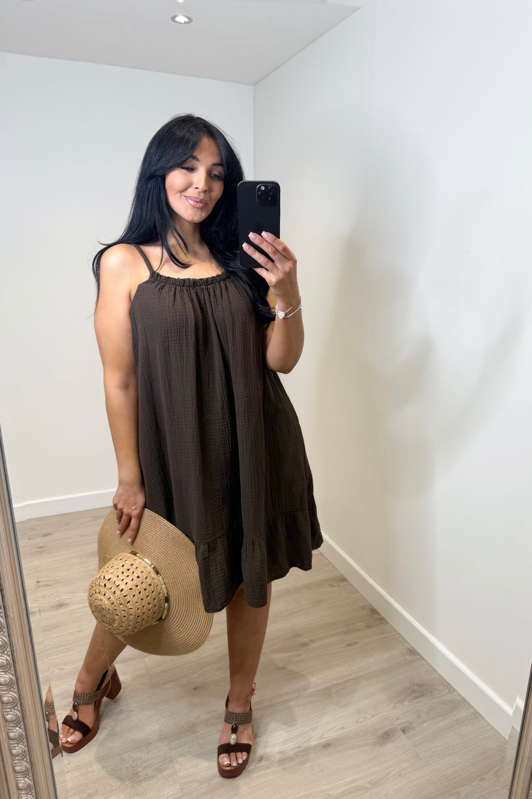 Cheesecloth Sundress - Chocolate
