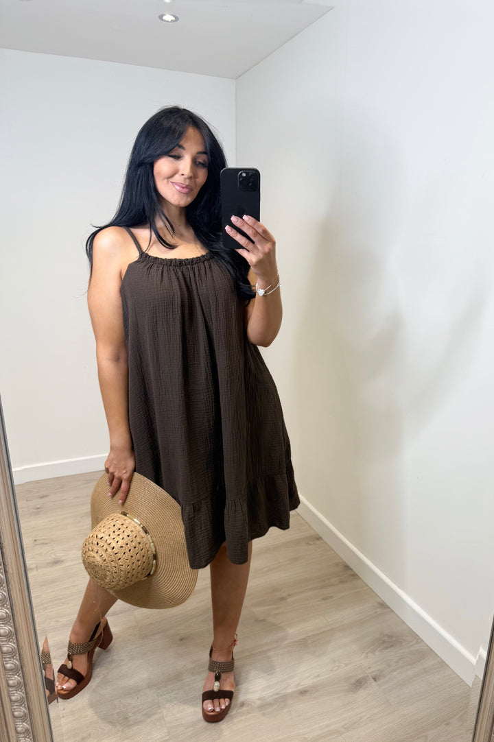 Cheesecloth Sundress - Chocolate