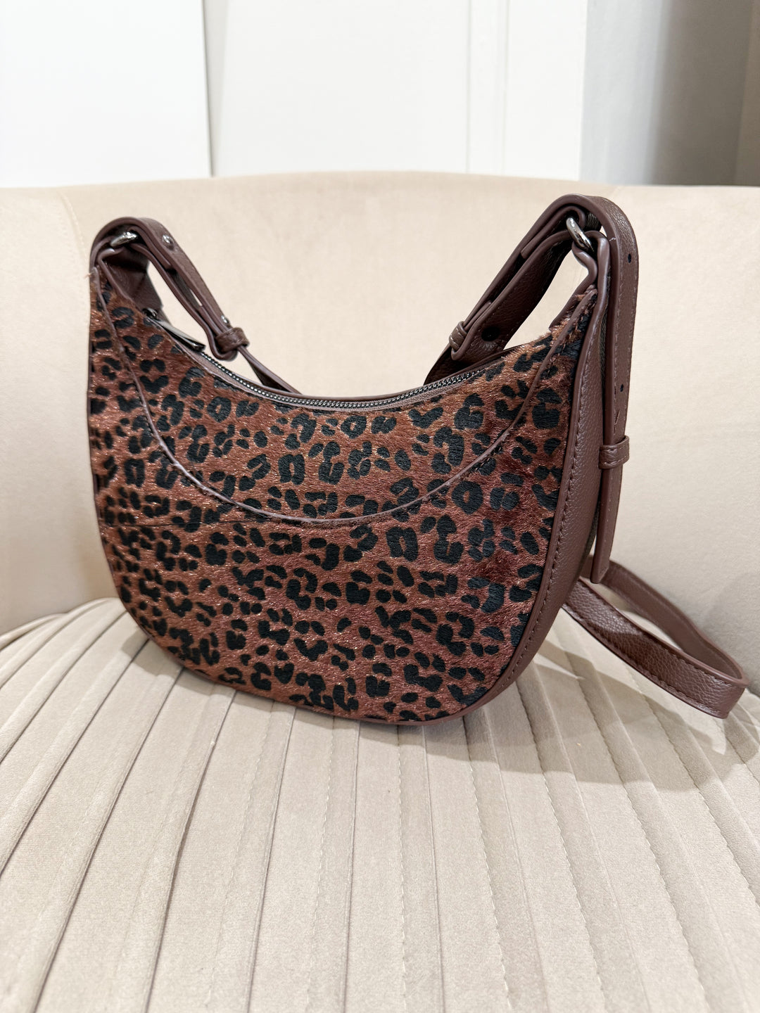 Leopard Boat Bag - Chocolate