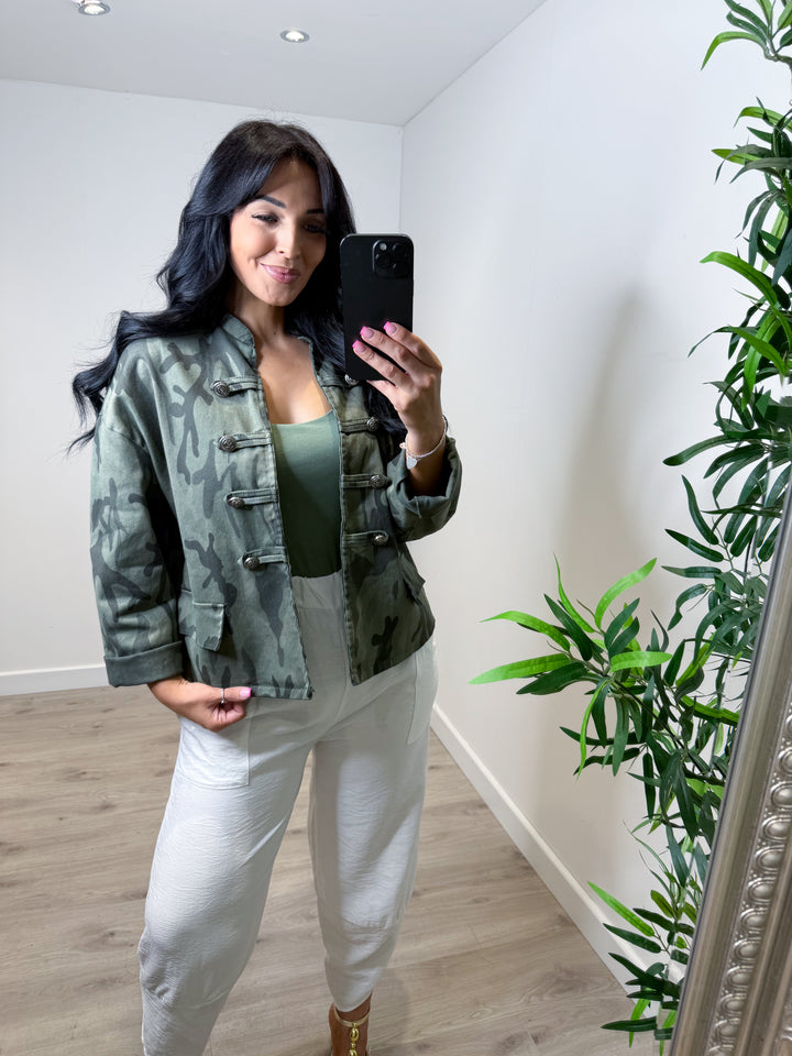Military Camouflage Jacket - Khaki Green