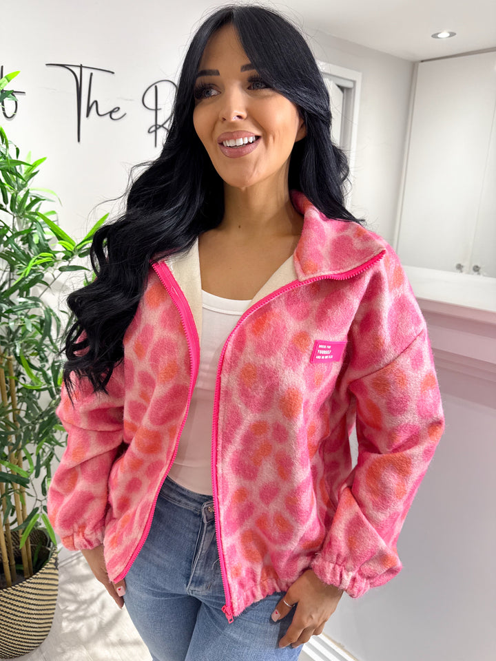 Lila Leopard Jacket - Pink