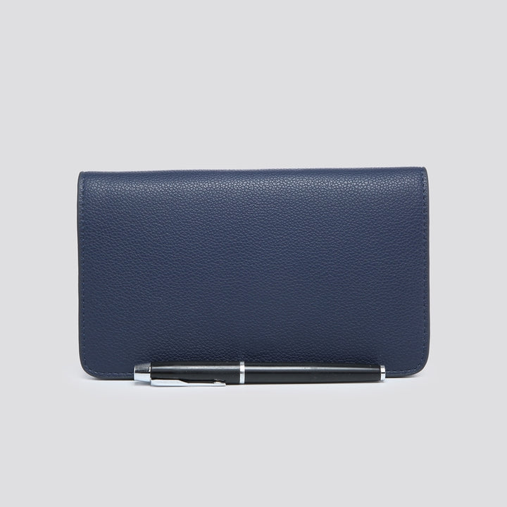 Button Passport Purse - Navy