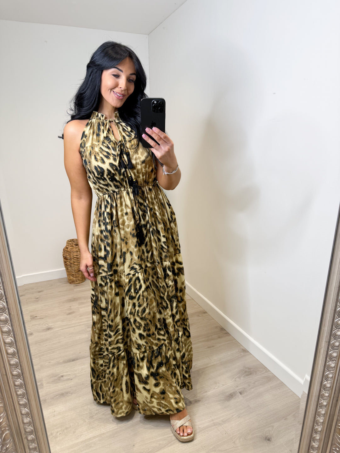 Lucia Leopard Halter neck Dress