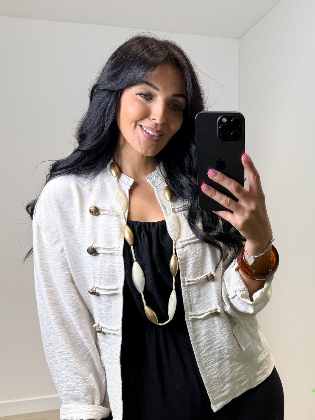 Beaded Necklace - Beige