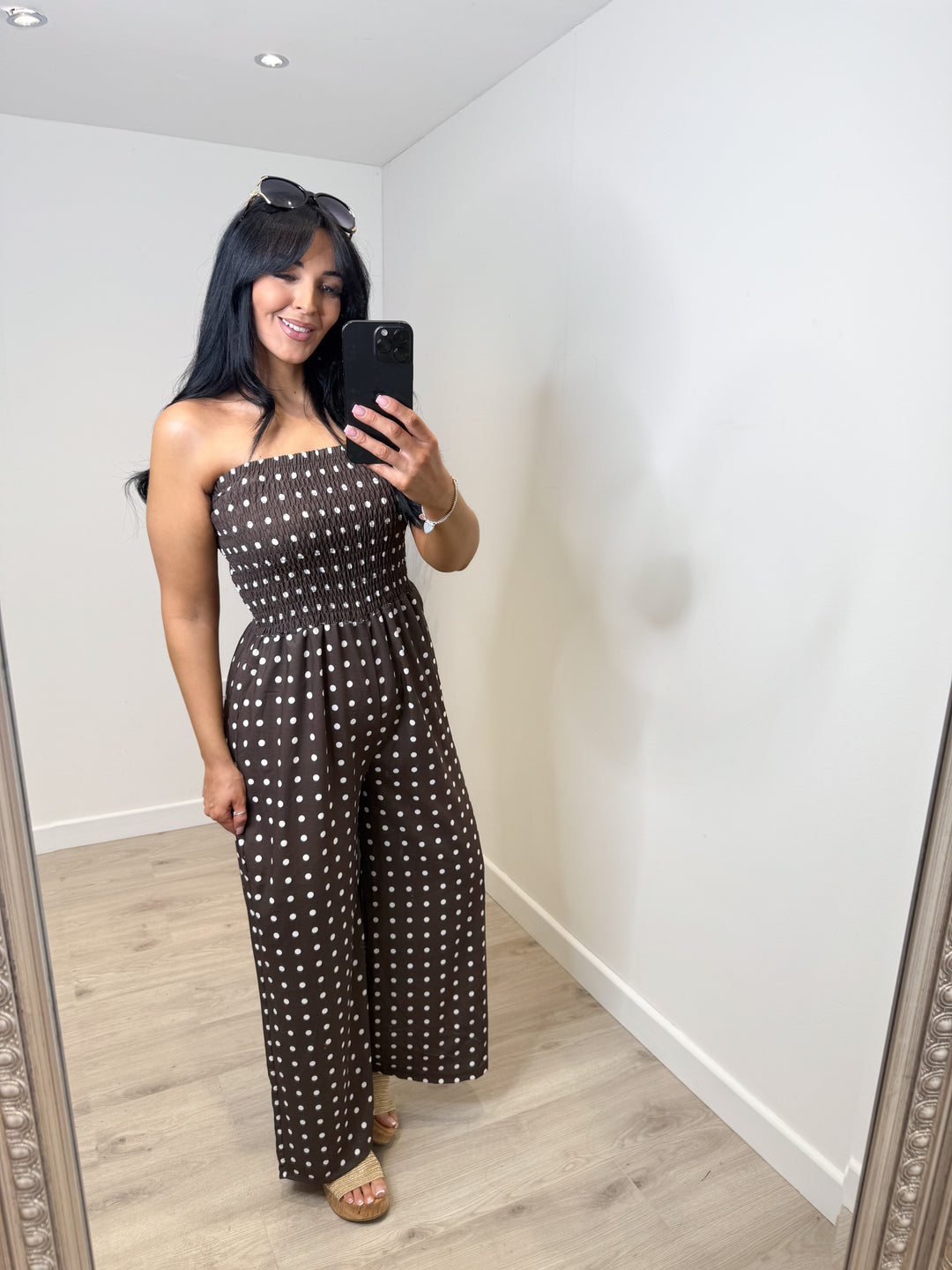 Polkadot Jumpsuit - Chocolate