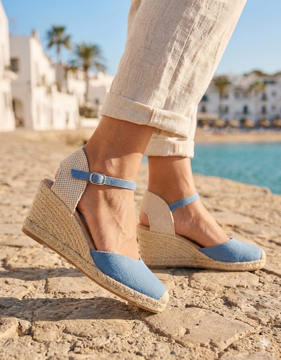 Gabriella Wedge Sandals - Blue
