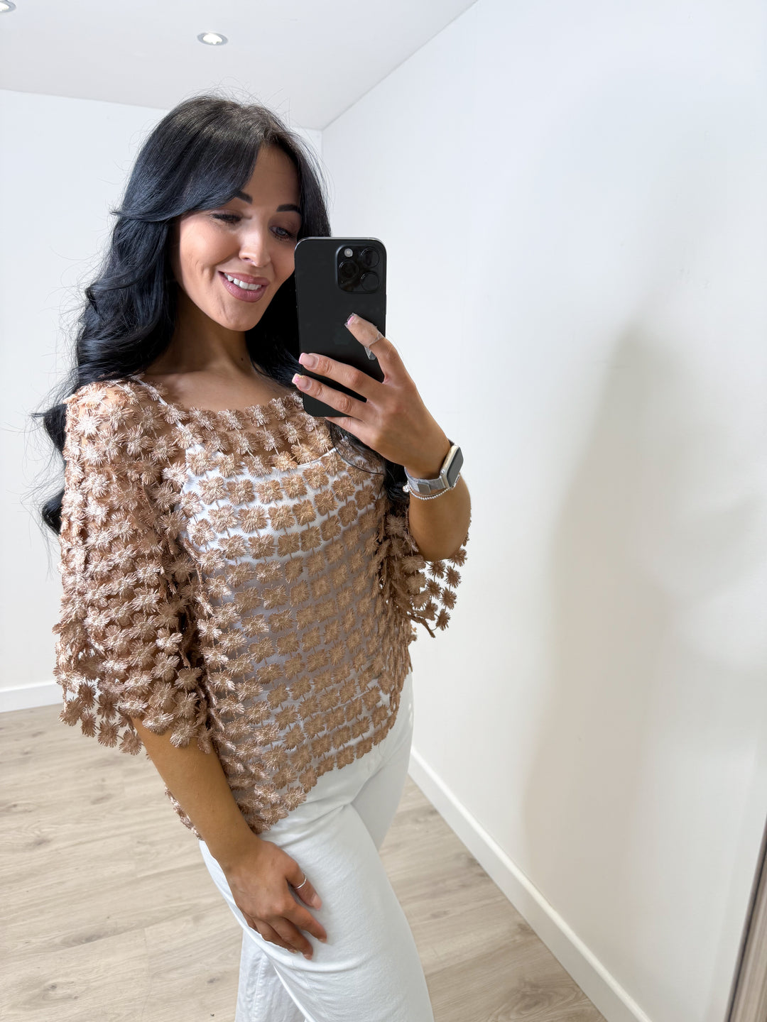 Daisy Metallic Top - Bronze