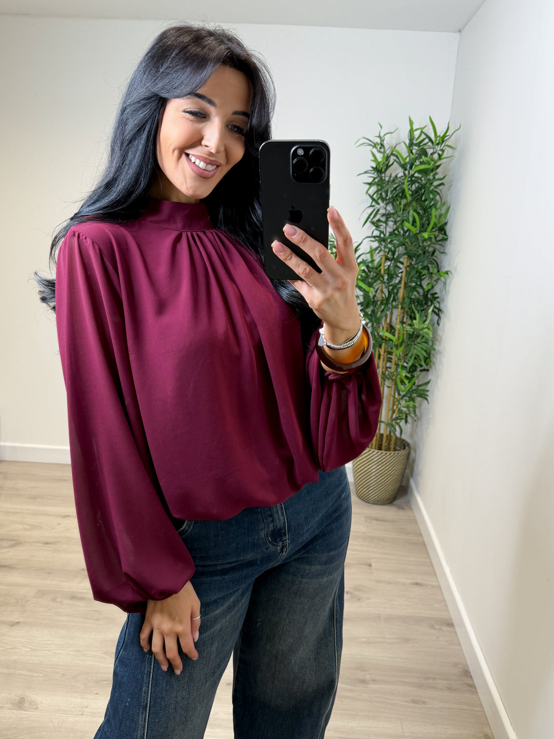 Plain Bubblehem Top - Wine
