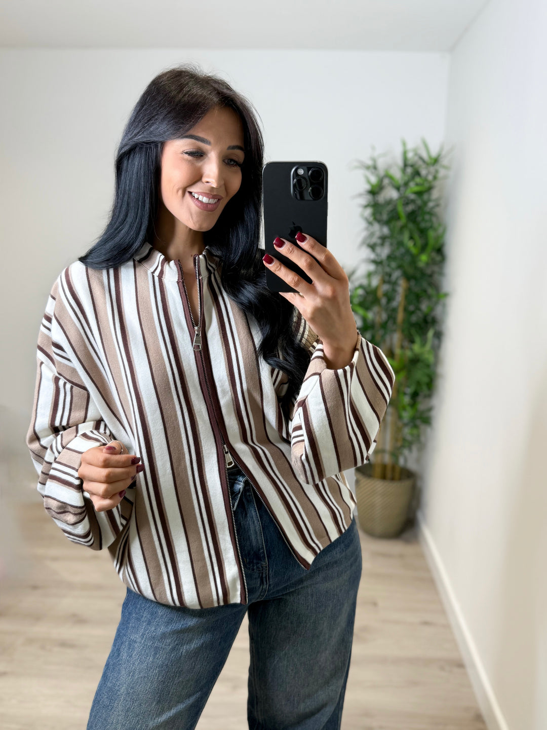 Hollis Stripe Top/Jacket - Beige