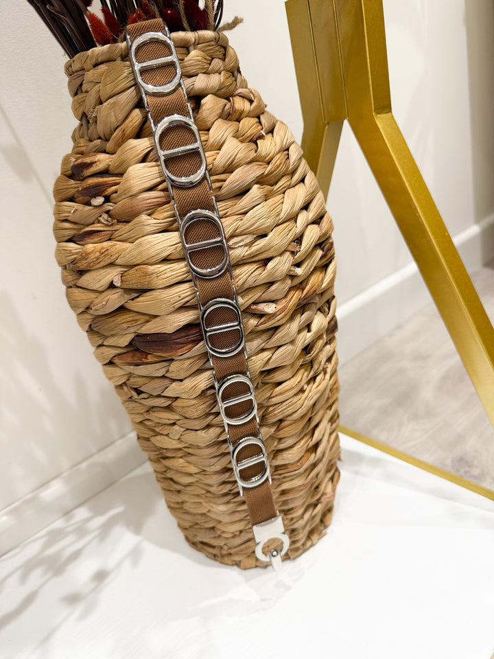 Elasticated Belt - Tan/Silver