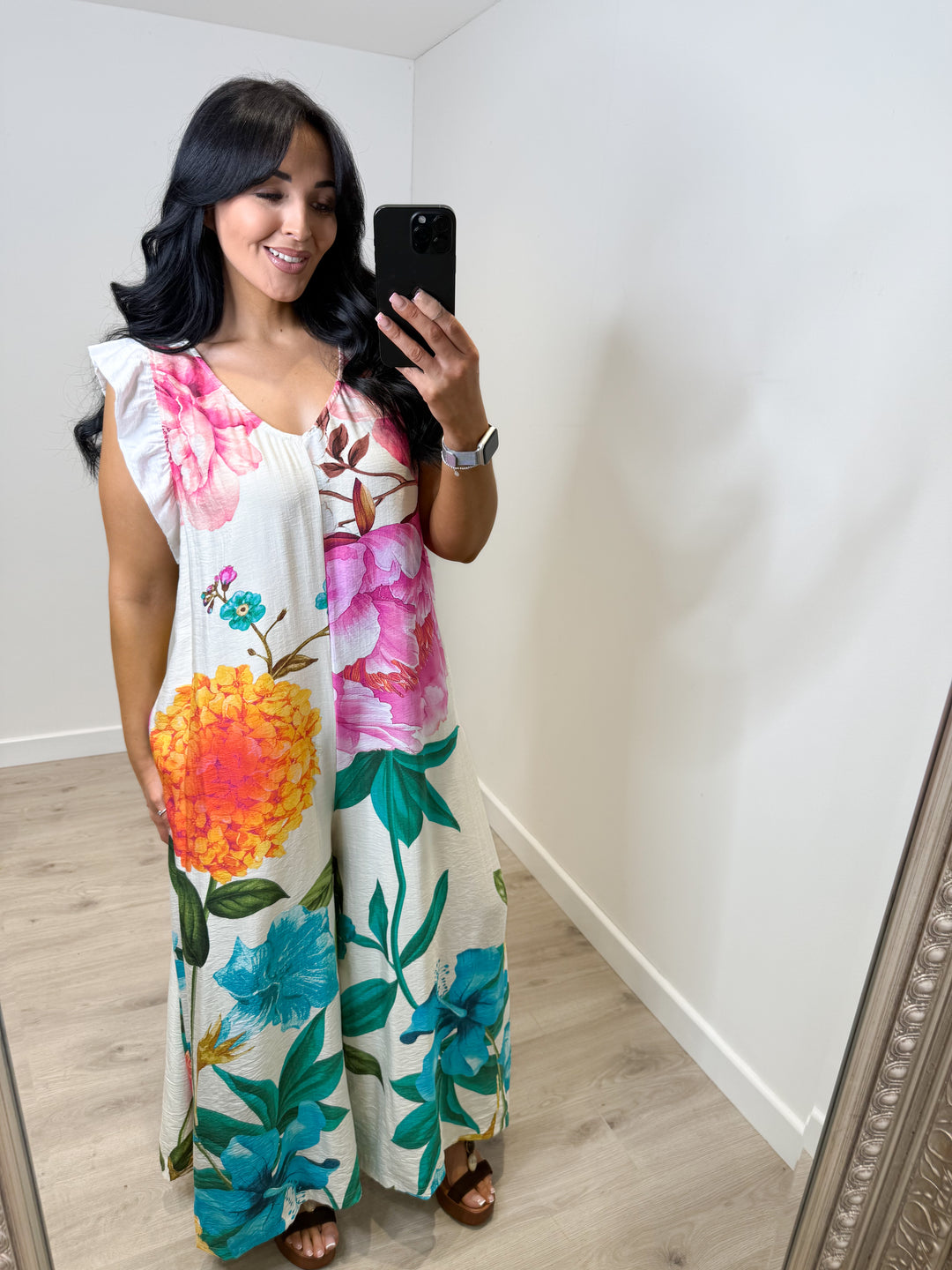 Flower Jumpsuit - White