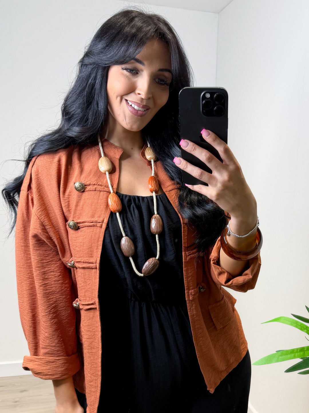 Beaded Necklace - Orange