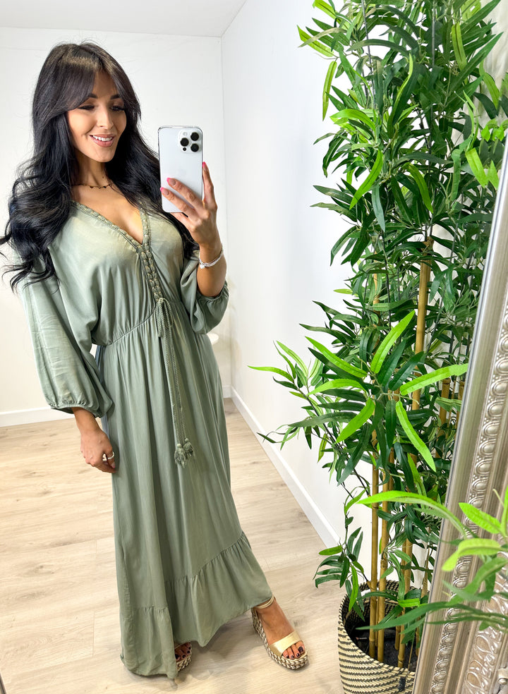 Yasmin Dress - Khaki Green