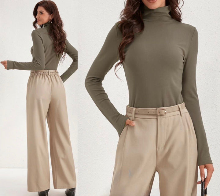 Basic Long Sleeve Top - Wine