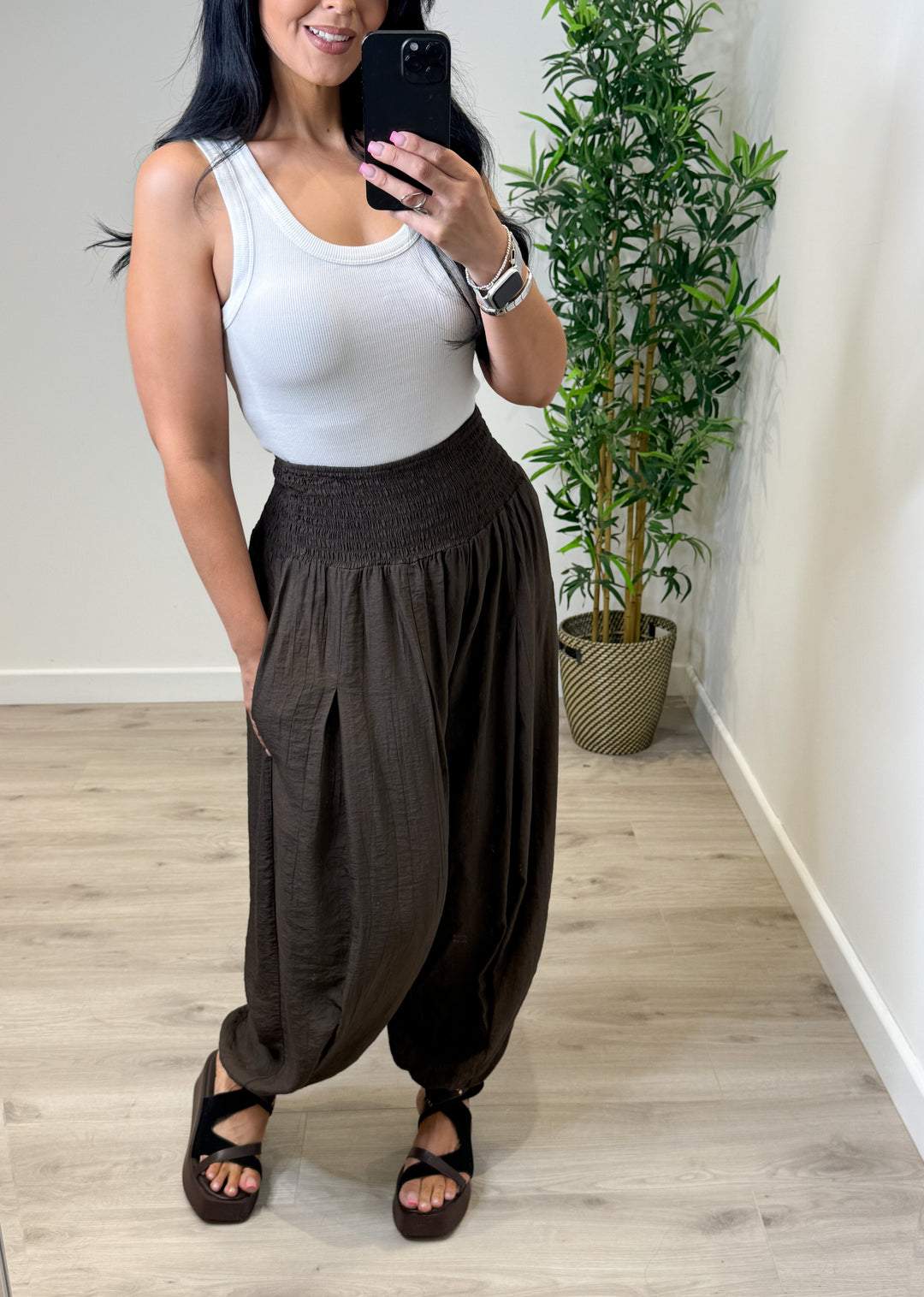 Estelle Balloon Trousers - Chocolate