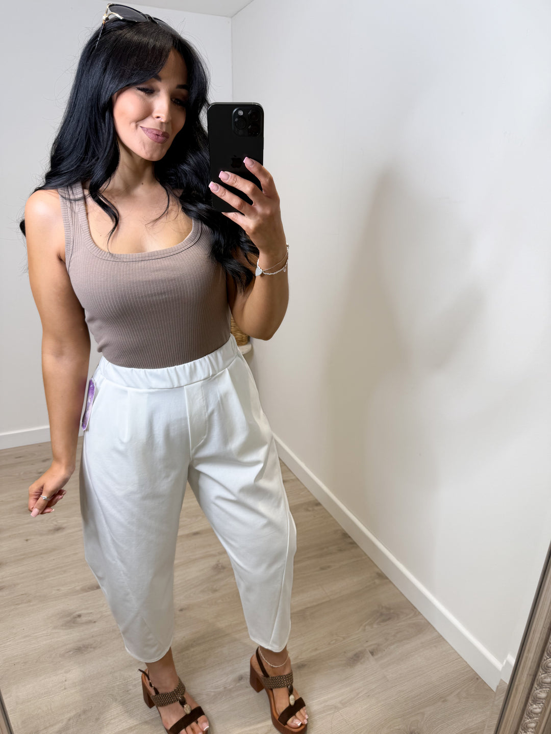 Francis Barrel Trousers - White