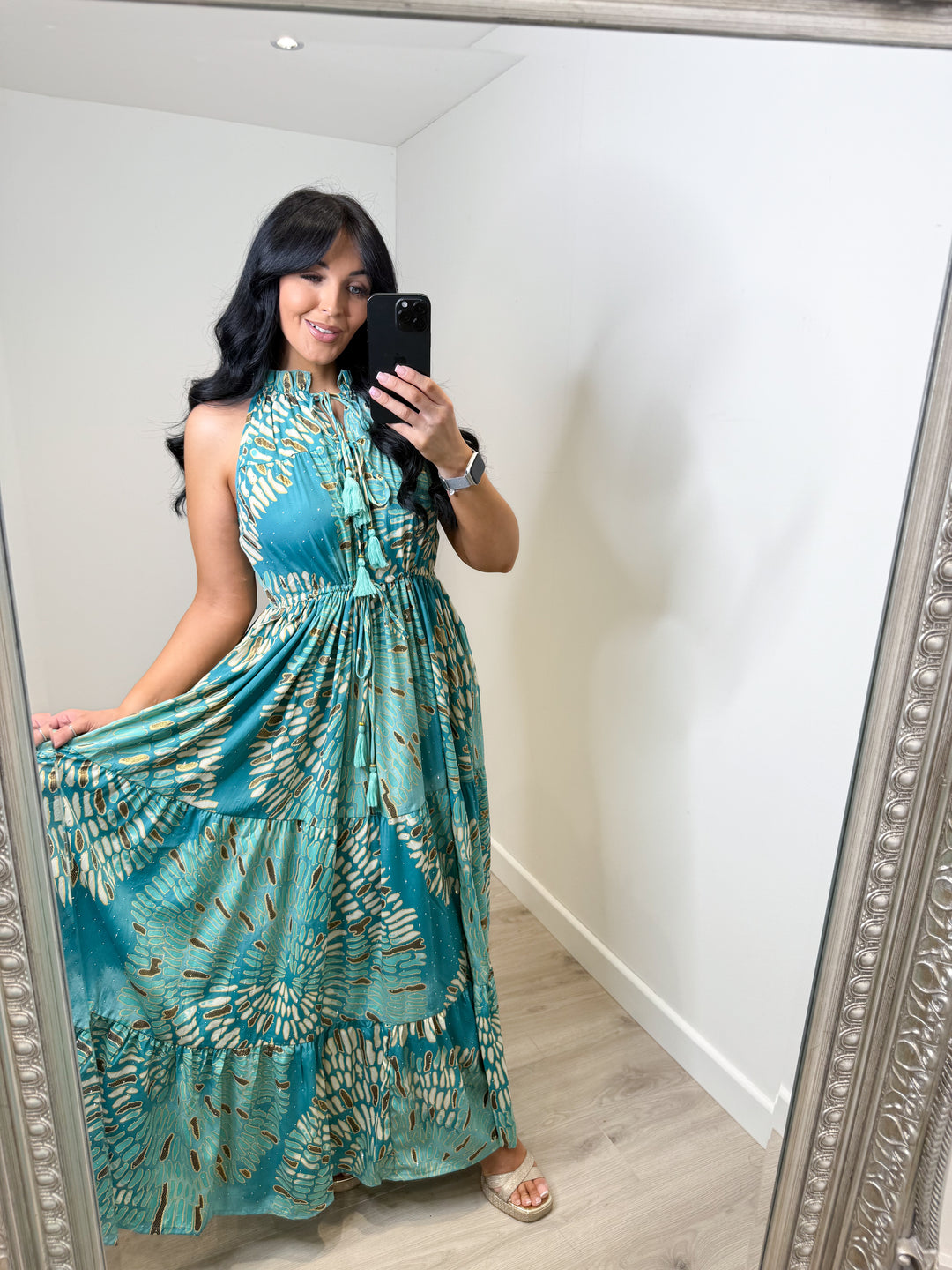 Marina Leopard Halter neck Dress