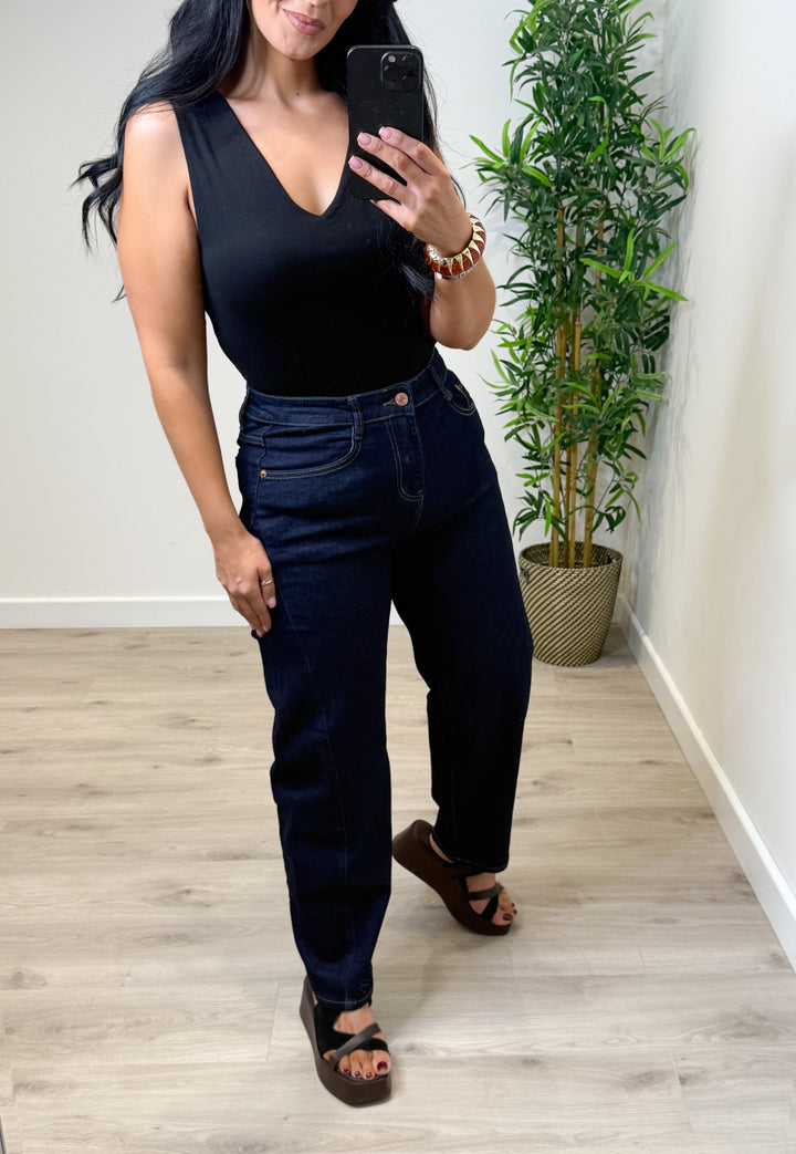 G Smack Dark Wash Balloon/Barrel Jeans