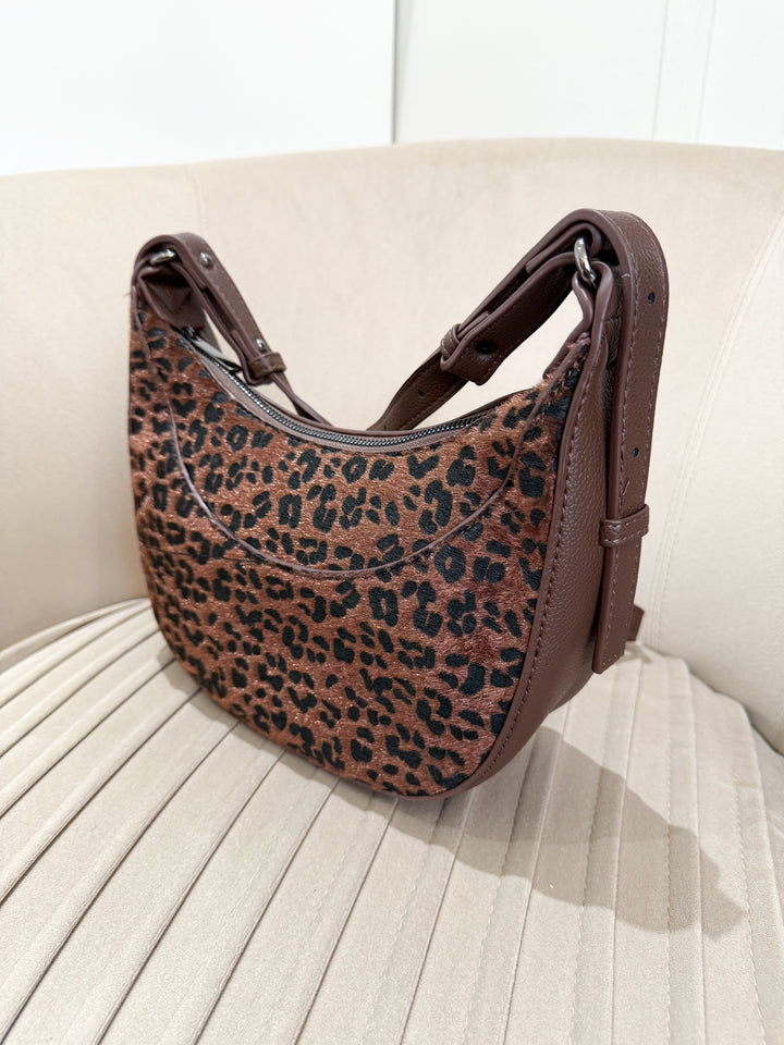 Leopard Boat Bag - Chocolate