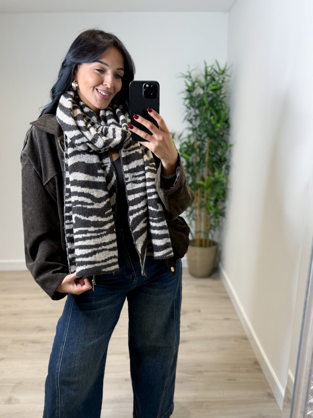Zebra Scarf - Mocha/Chocolate