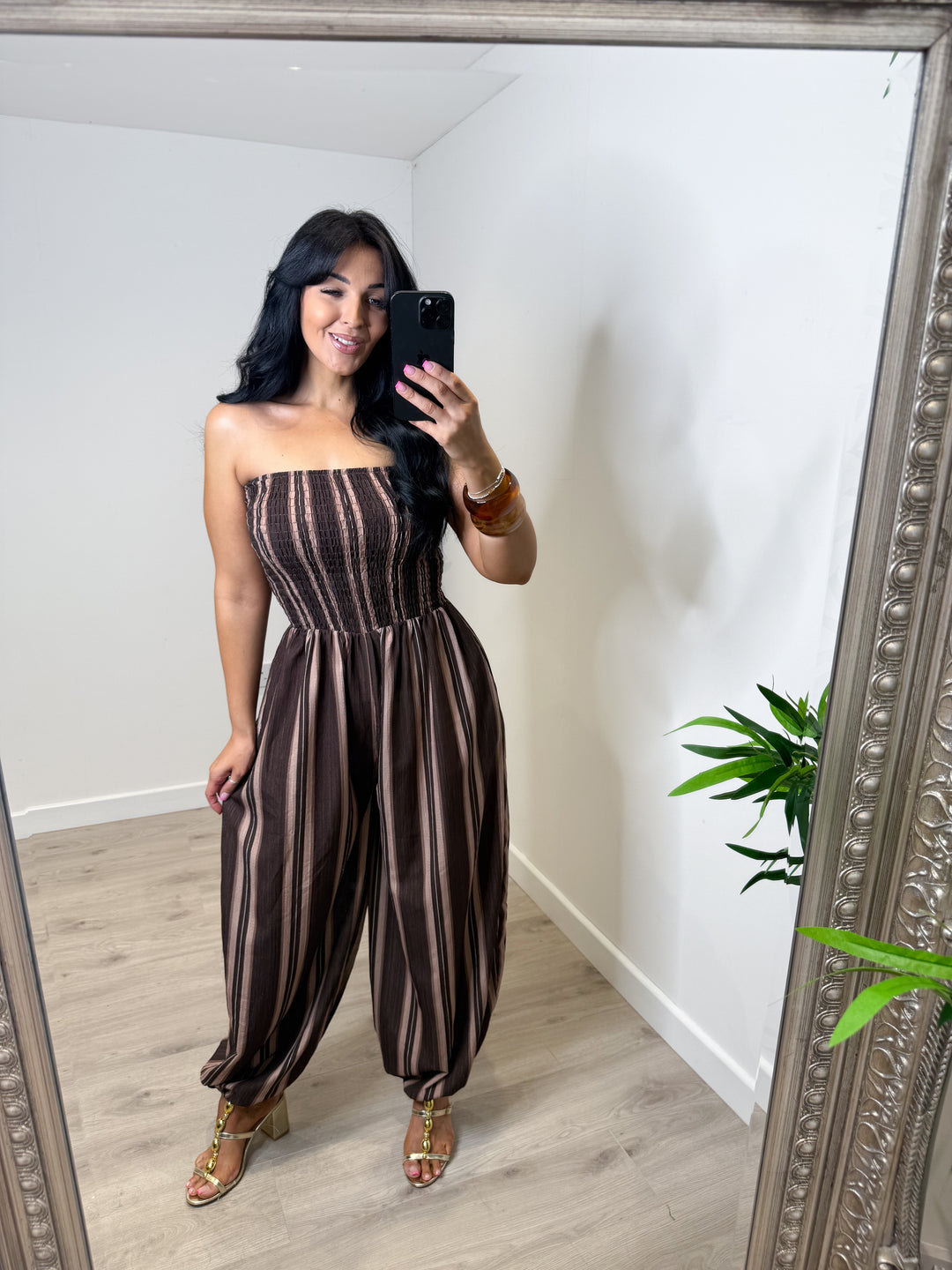 Humbug Jumpsuit - Camel/Chocolate
