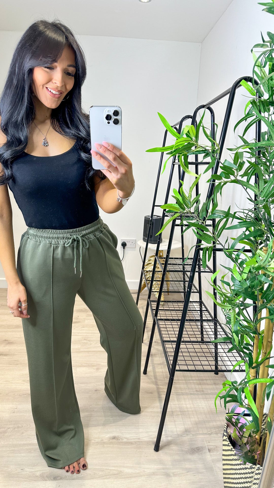 Wide Leg Jogger - Khaki Green