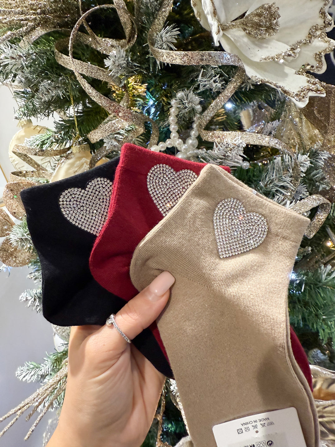 Heart Diamanté Socks