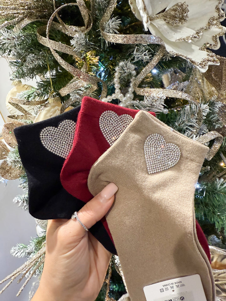 Heart Diamanté Socks