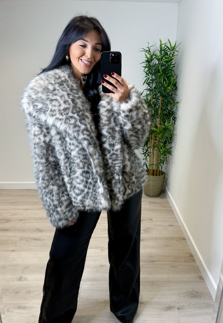 Leopard Faux Fur Coat