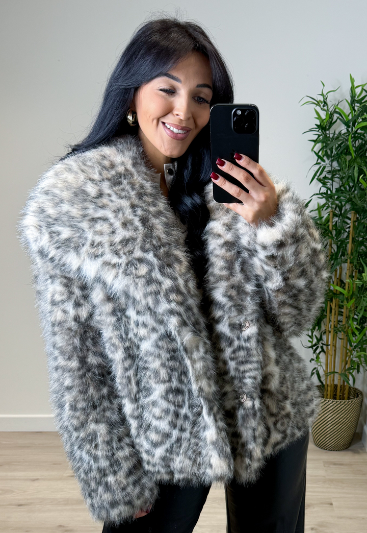 Leopard Faux Fur Coat