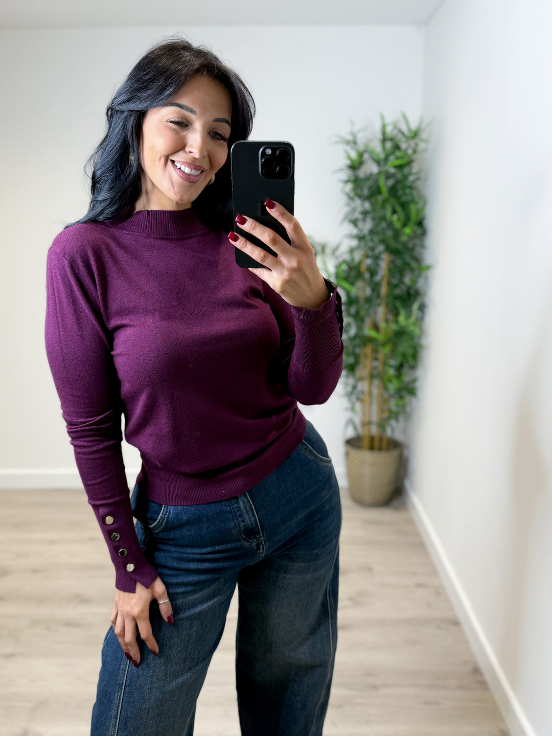 Florence Soft Knit Top - Wine