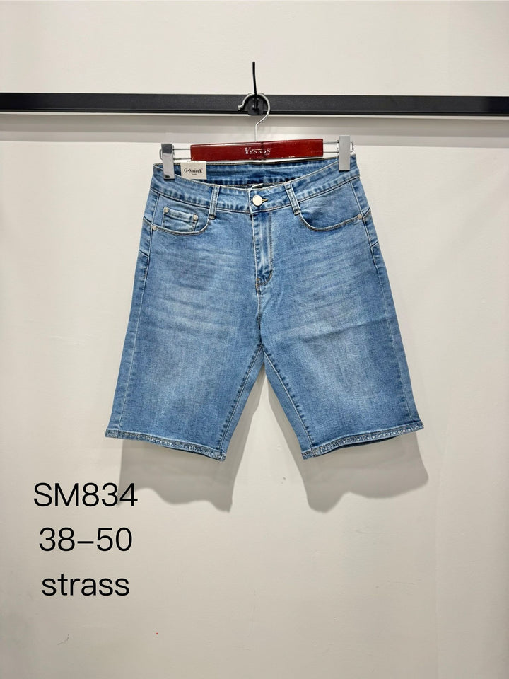 G Smack Diamanté Trim Knee Length Shorts