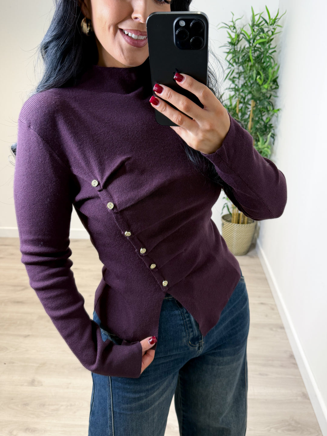 Ida Soft Knit Top - Plum